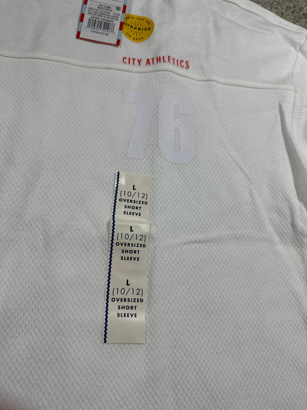 Cat & Jack White City Athletics 76 Oversized T Shirt Size L 10 12 - Photo 2