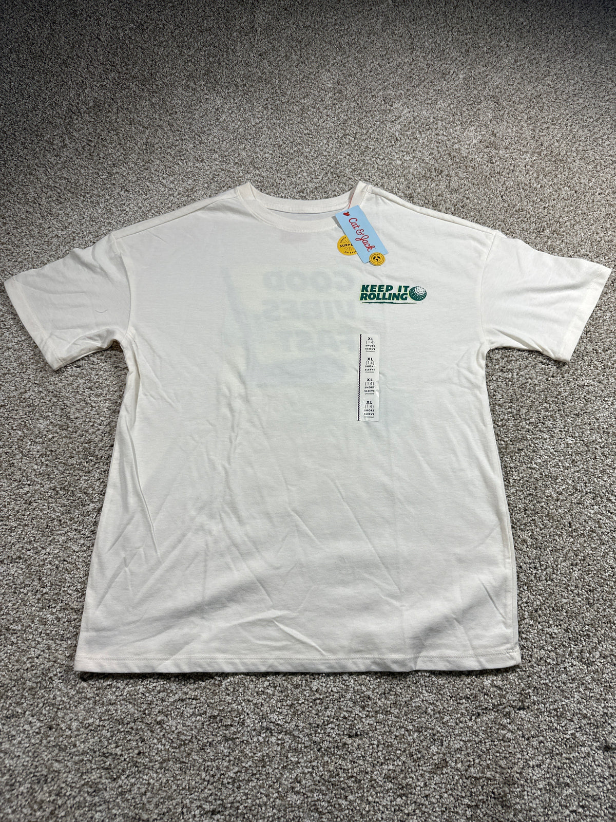 Cat & Jack Good Vibes Fast Greens oversized T shirt size XL 14