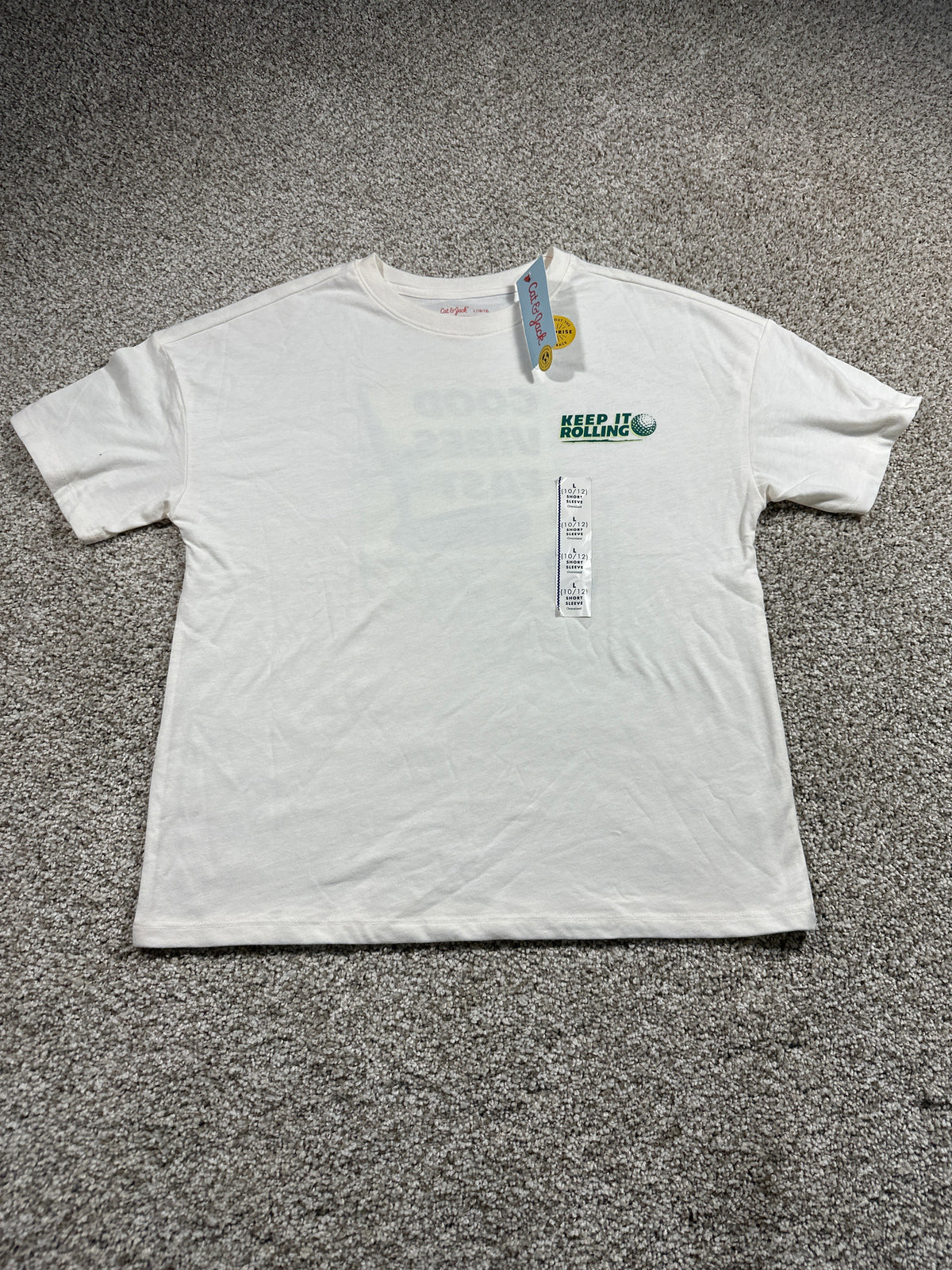 Cat & Jack Good Vibes Fast Greens oversized T shirt size L 10 12