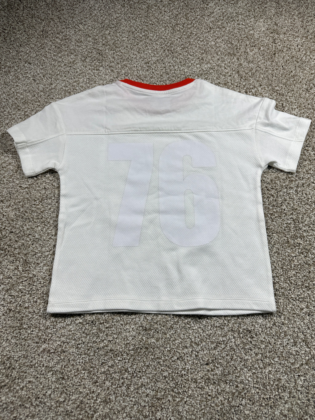 Cat & Jack boys mesh jersey-inspired graphic T-shirt XS 4 5 white orange