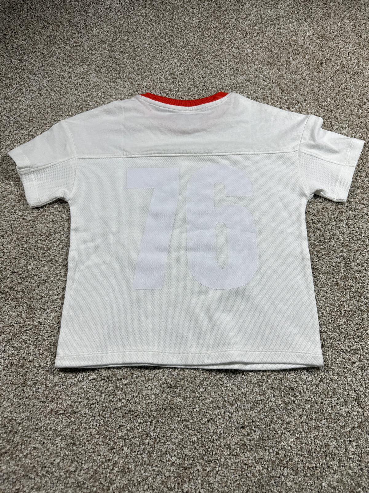 Cat & Jack boys mesh jersey-inspired graphic T-shirt XS 4 5 white orange