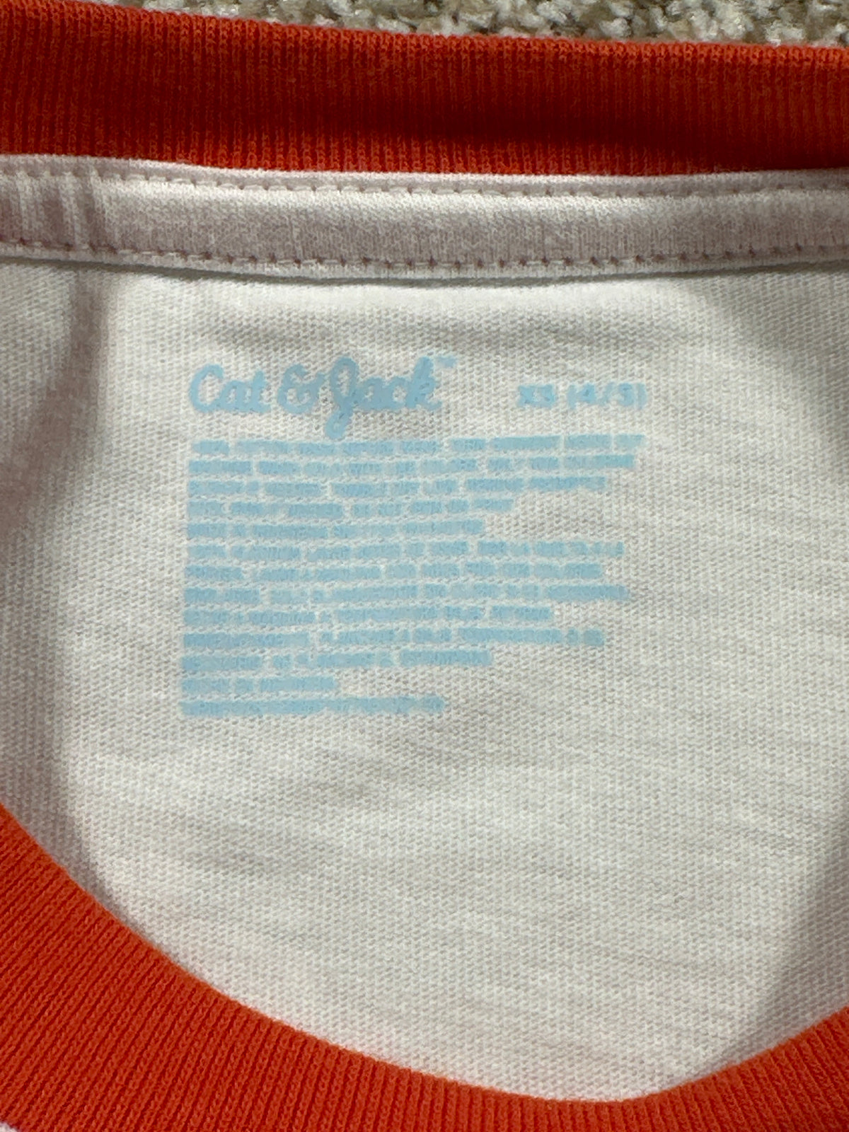 Cat & Jack boys mesh jersey-inspired graphic T-shirt XS 4 5 white orange