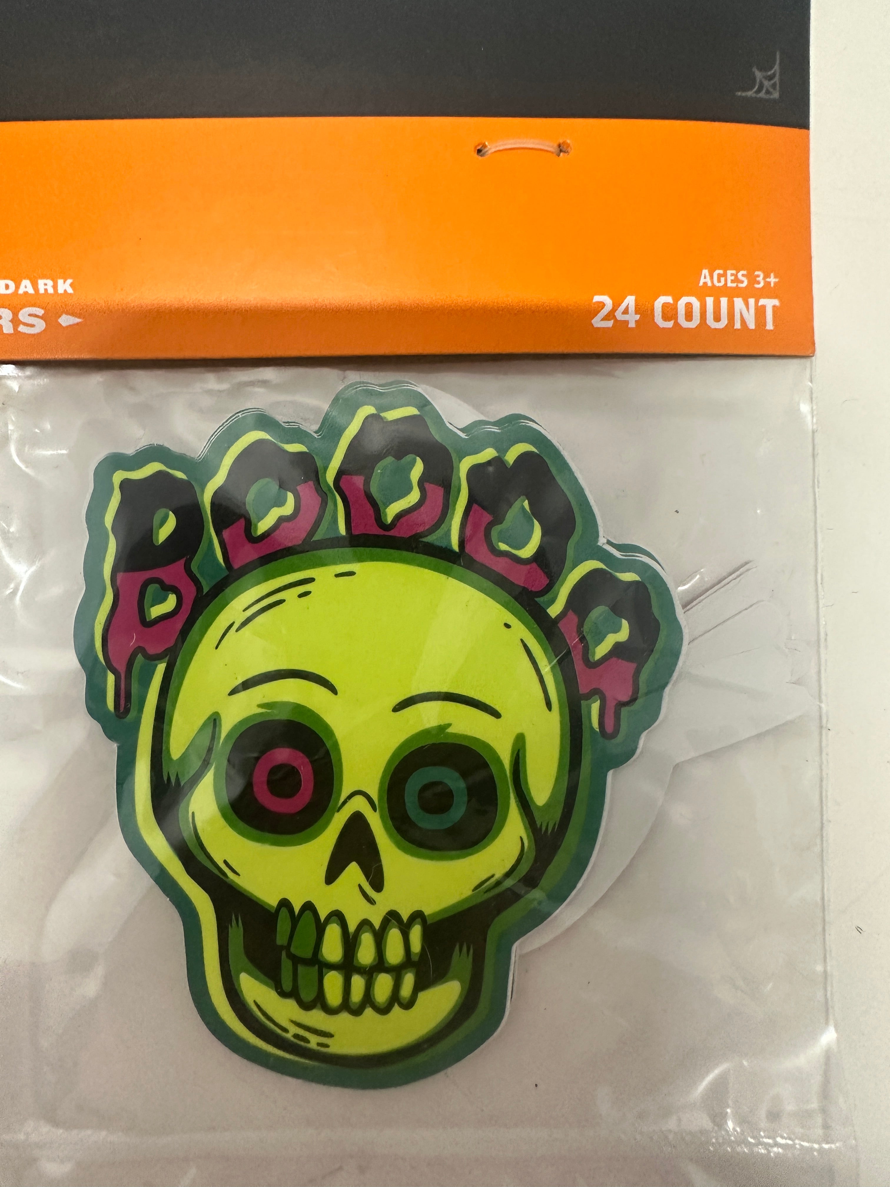 Hyde & EEK! Boutique Glow in the Dark Halloween Stickers 24 Count Party Decor