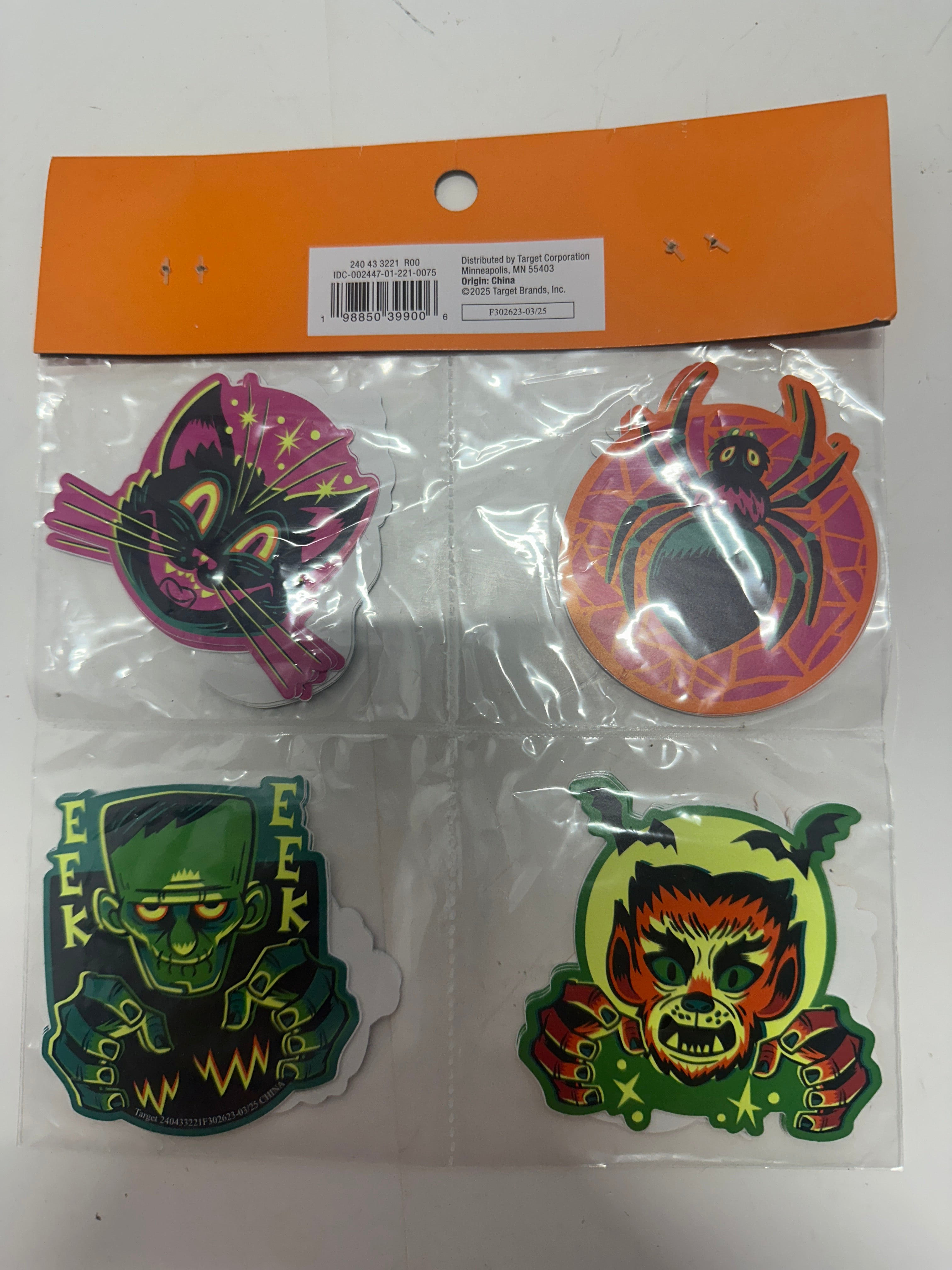 Hyde & EEK! Boutique Glow in the Dark Halloween Stickers 24 Count Party Decor