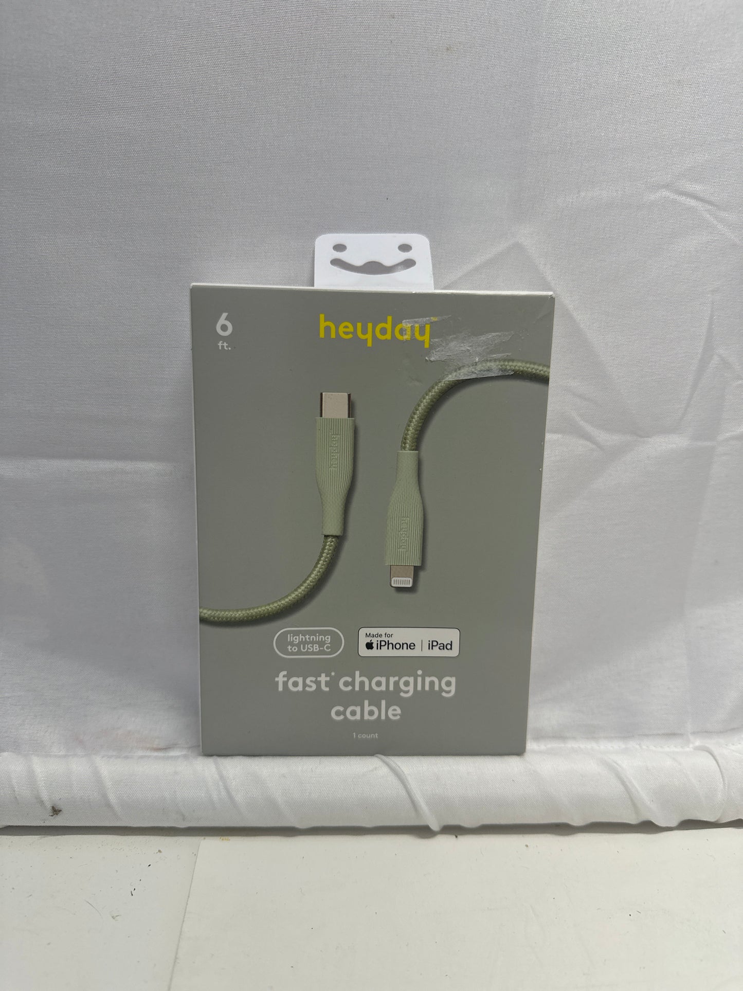 heyday Lightning to USB-C Fast Charging Cable 6ft Green
