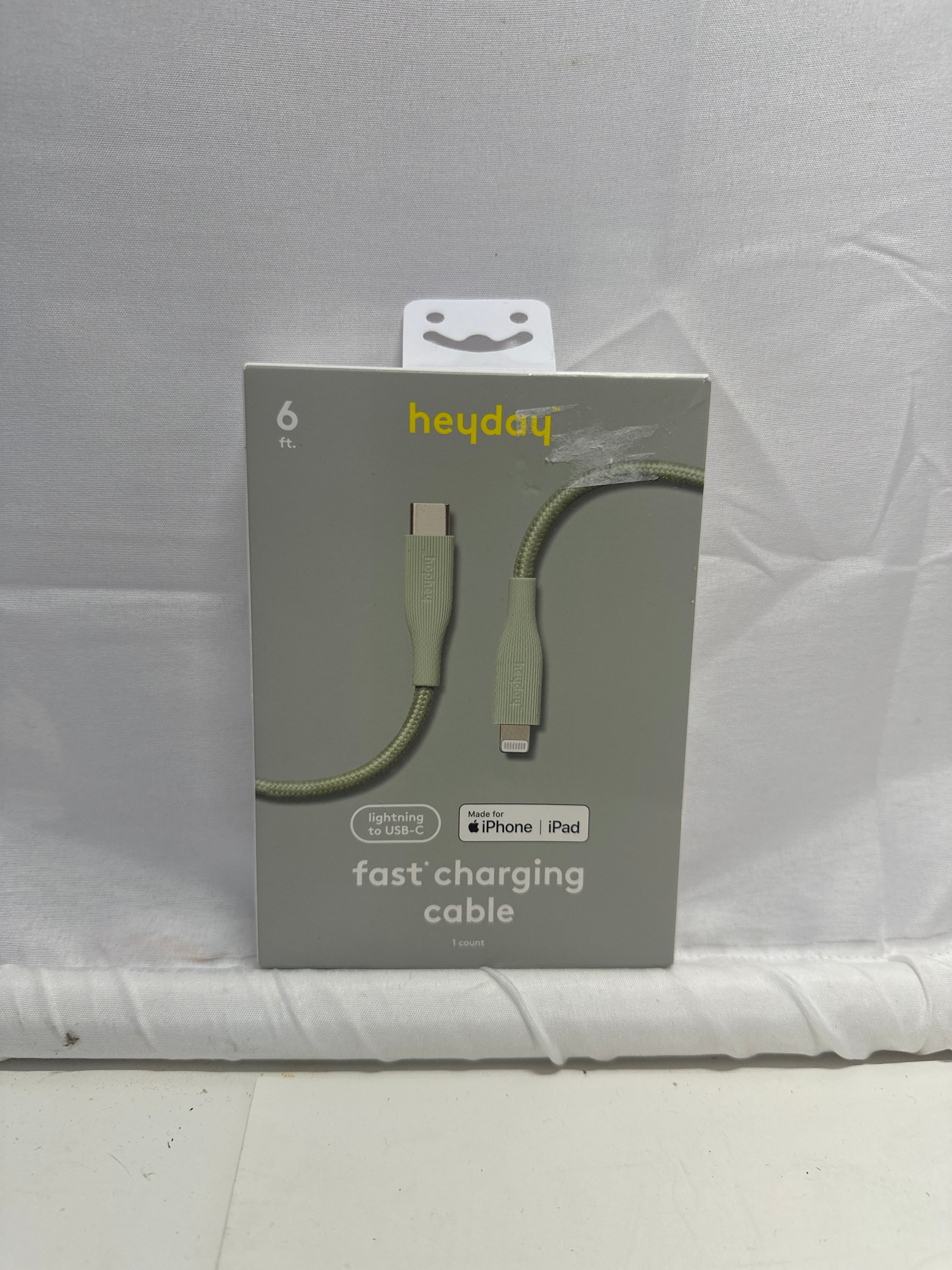 heyday Lightning to USB-C Fast Charging Cable 6ft Green