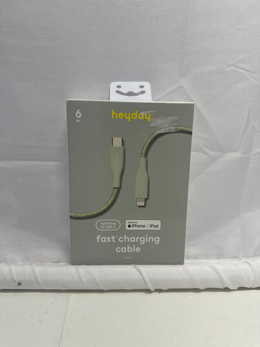 heyday Lightning to USB-C Fast Charging Cable 6ft Green