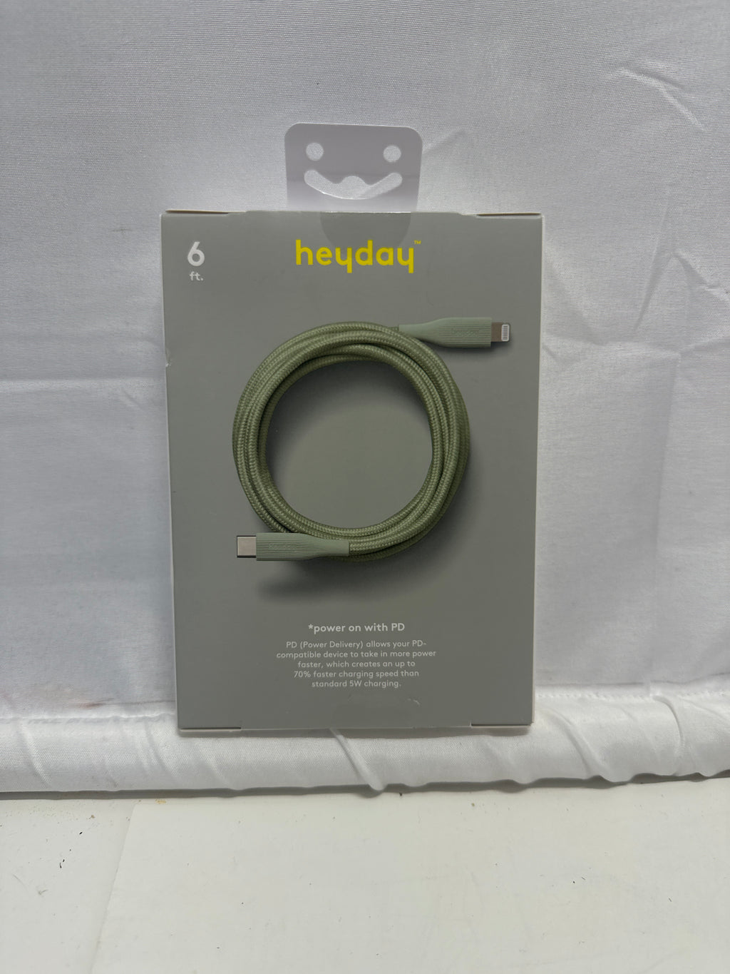 heyday Lightning to USB-C Fast Charging Cable 6ft Green
