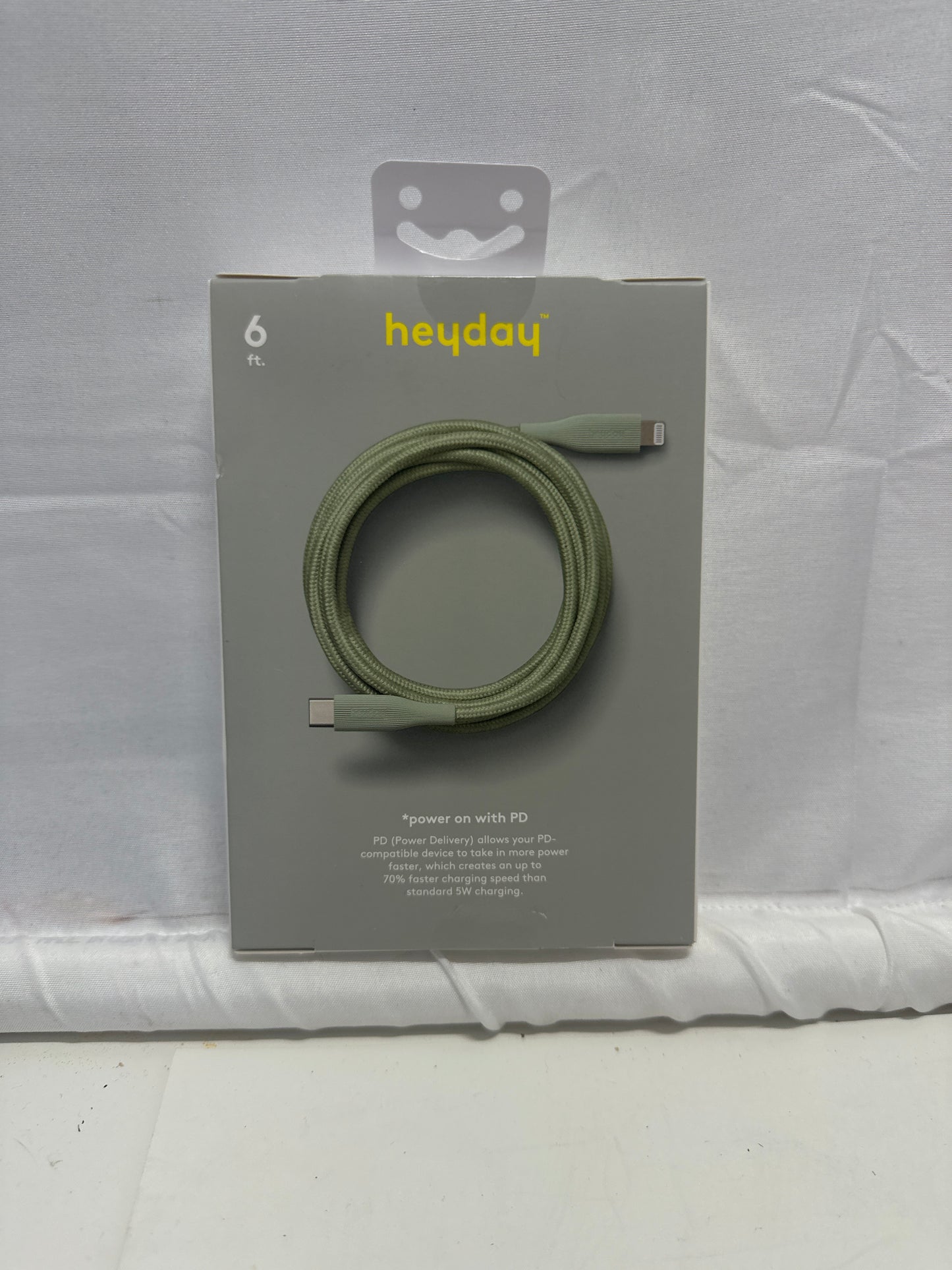 heyday Lightning to USB-C Fast Charging Cable 6ft Green