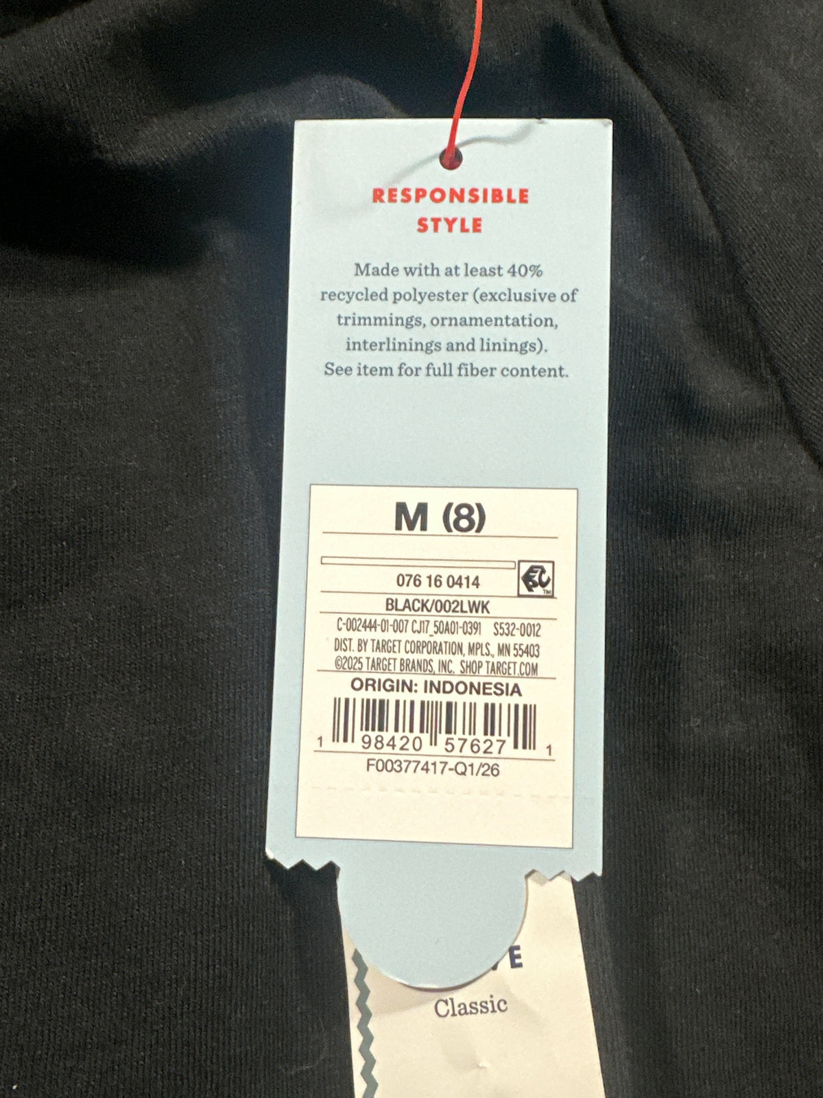 Cat & Jack girls black classic short sleeve T-shirt detail