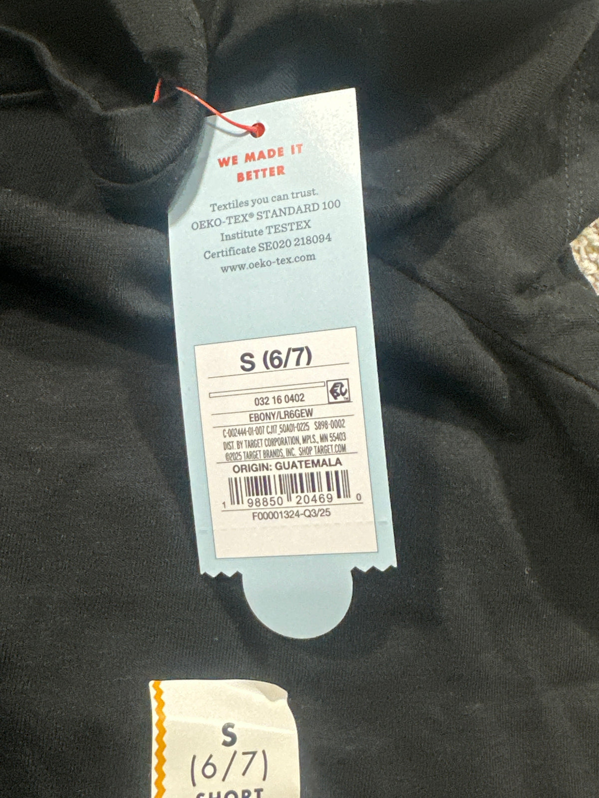 Cat & Jack girls ebony classic short sleeve T-shirt detail