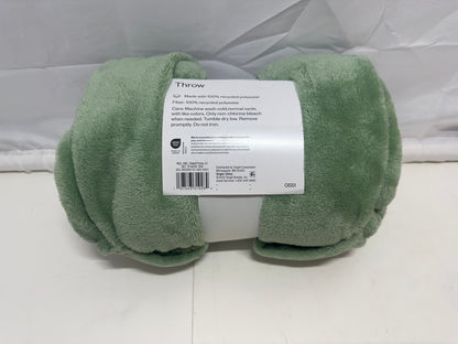Room Essentials Plush Throw Blanket (50 x 60, Sage Green)