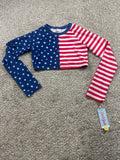 Cat & Jack stars and stripes long sleeve rash guard size L (10/12)