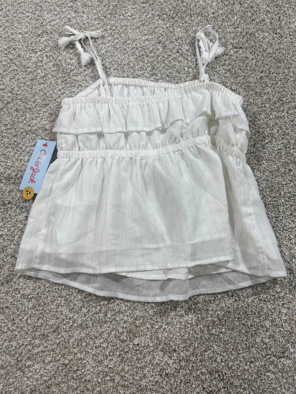 Cat & Jack Almond Cream Ruffle Camisole Top Size L (10-12) - photo 3