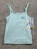 Cat & Jack girls pale mint beach club ribbed fitted tank top, XS 4/5