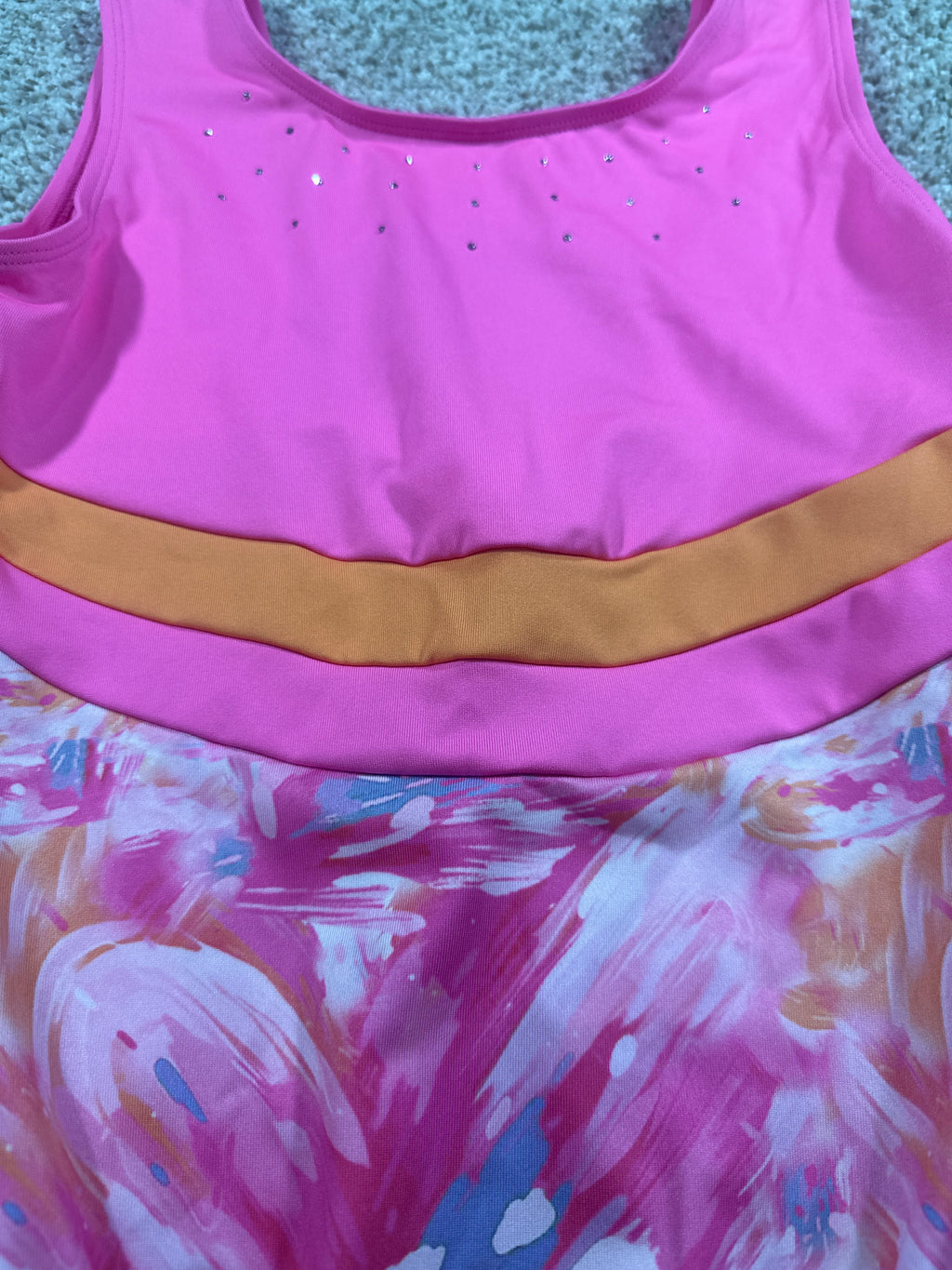 Cat & Jack Pink Floral One Piece Swimsuit Size XL (14) - photo 2