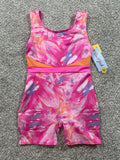 Cat & Jack girls pink abstract print one-piece swimsuit, size S 6/7