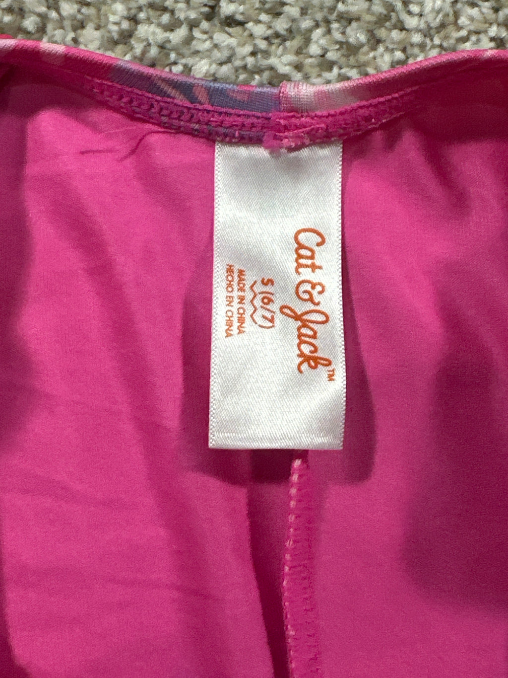 Cat & Jack girls pink abstract one-piece swimsuit detail 4