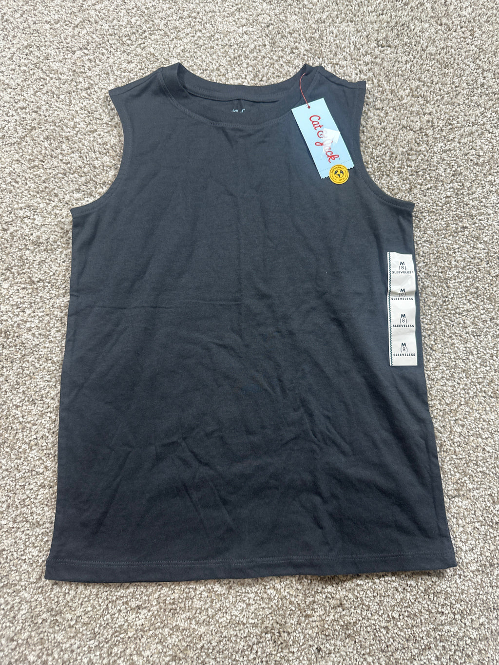 Cat & Jack charcoal sleeveless tank top size M 8