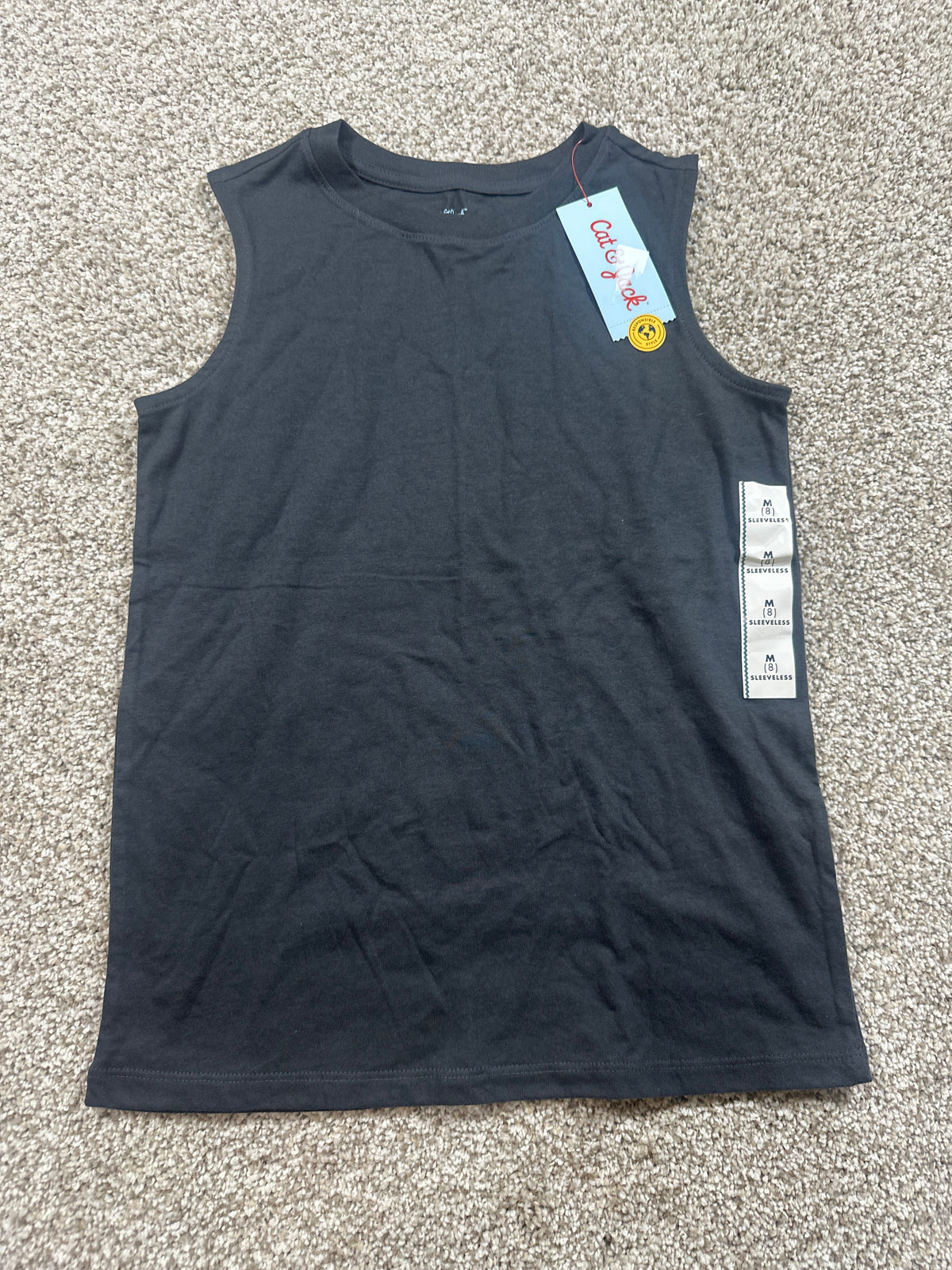 Cat & Jack charcoal sleeveless tank top size M 8