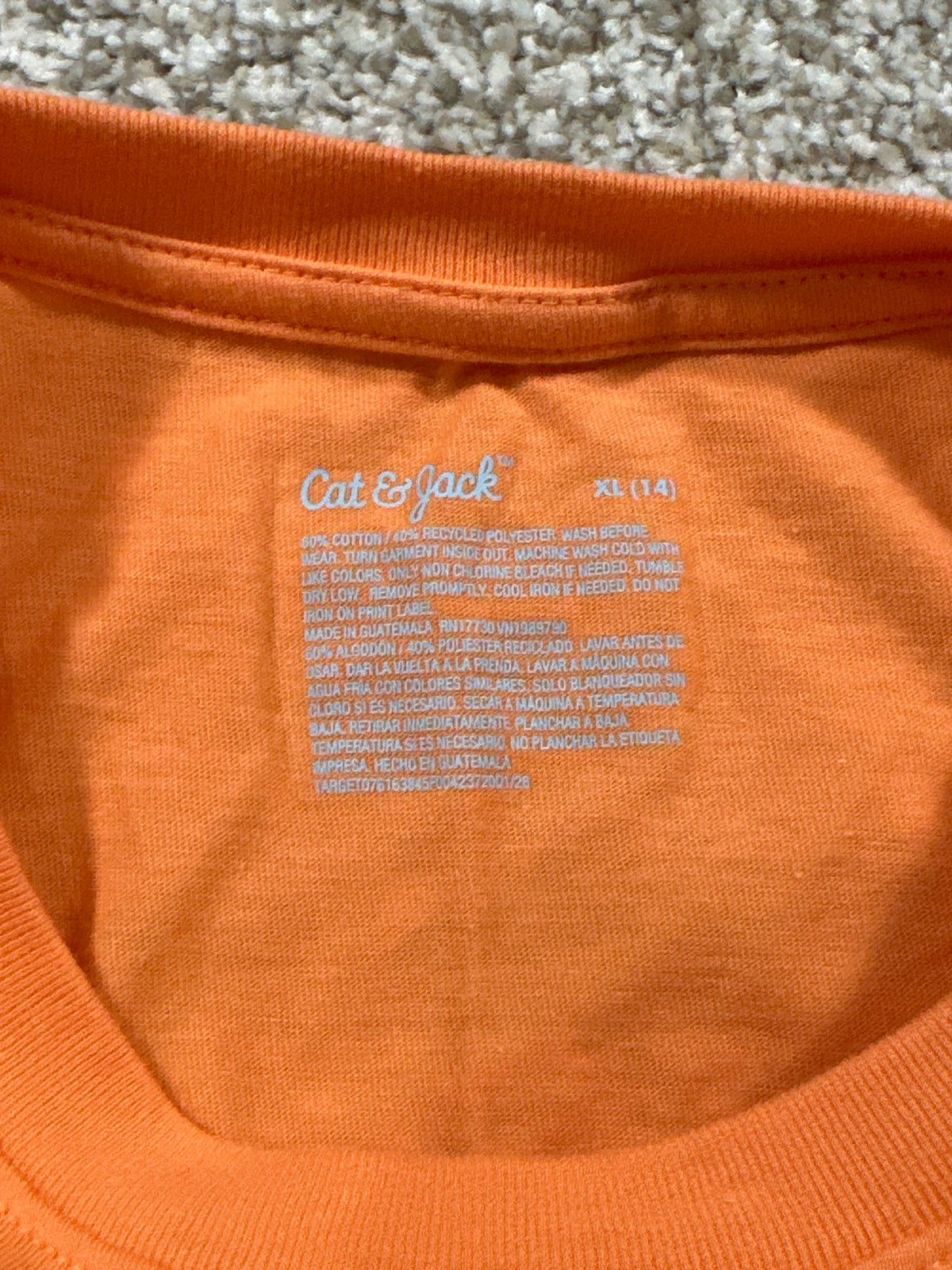 Cat & Jack orange sleeveless tank top size XL 14