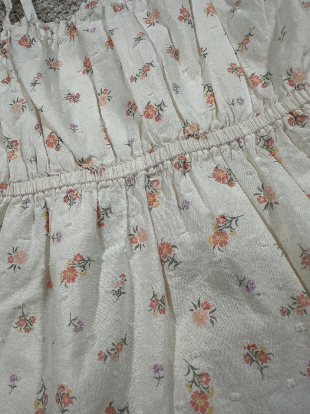 Cat & Jack cream floral smocked sundress size M 8