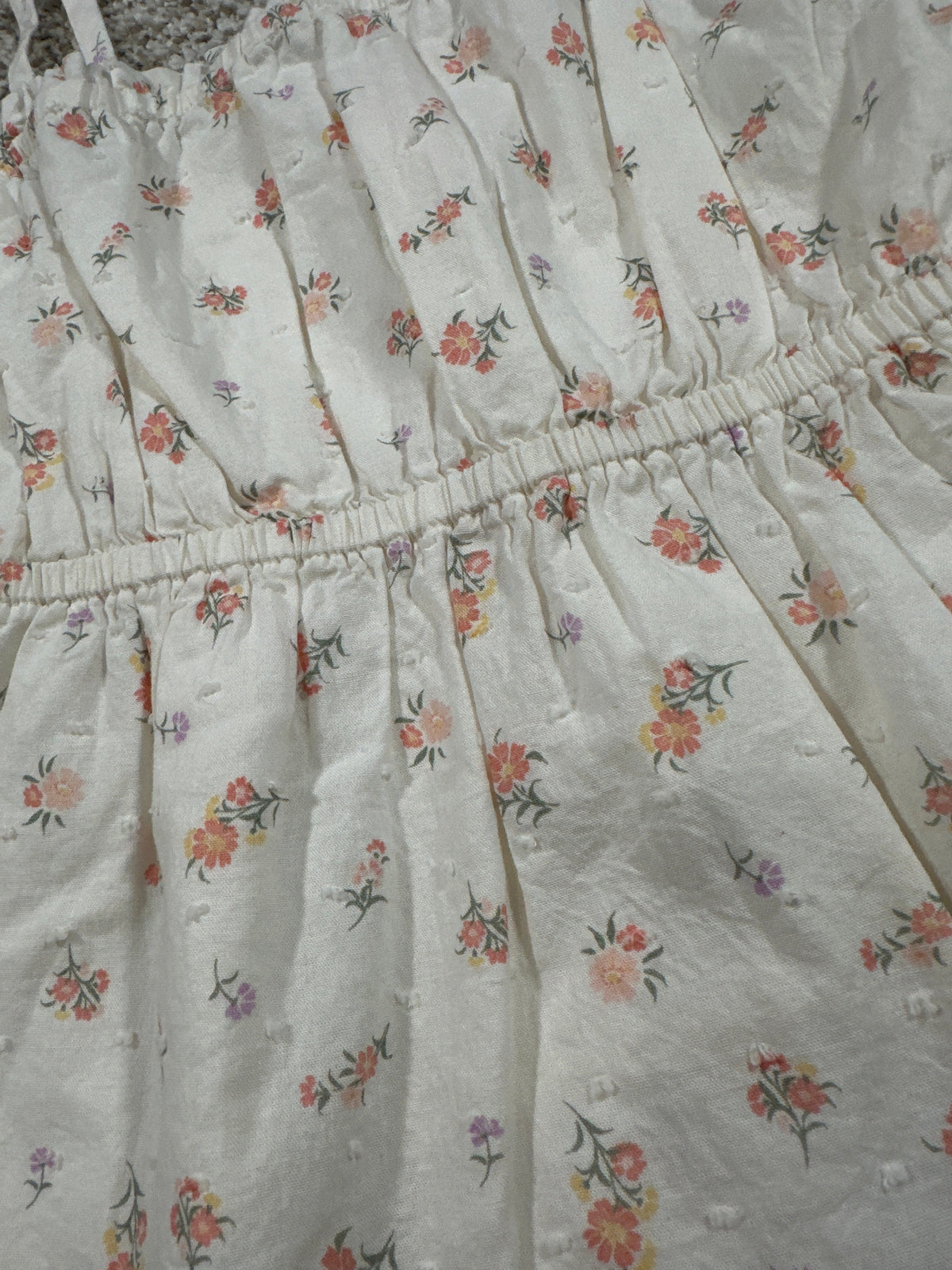Cat & Jack cream floral smocked sundress size M 8