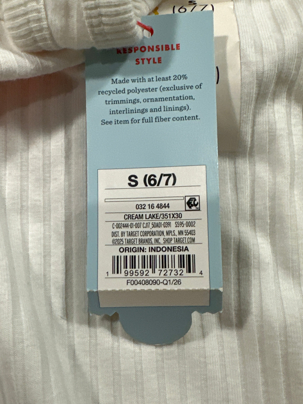 Cat & Jack girls cream Lake Superior Sunshine Club ribbed tank top, S 6/7