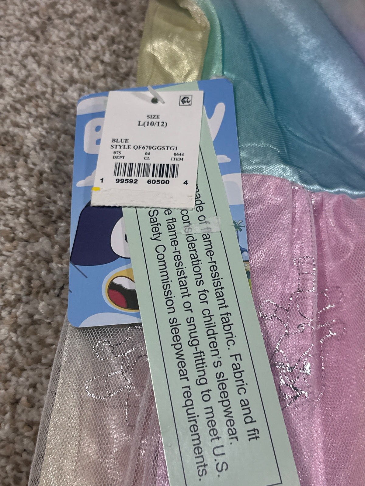 Bluey Pastel Rainbow Costume Dress Size L (10-12) - photo 5