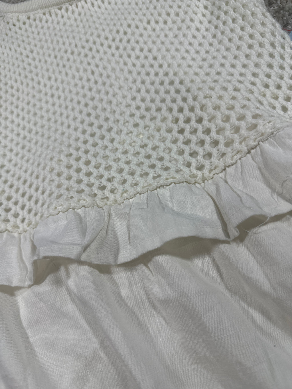 Cat & Jack Almond Cream Knit Ruffle Dress Size L (10-12) - photo 2