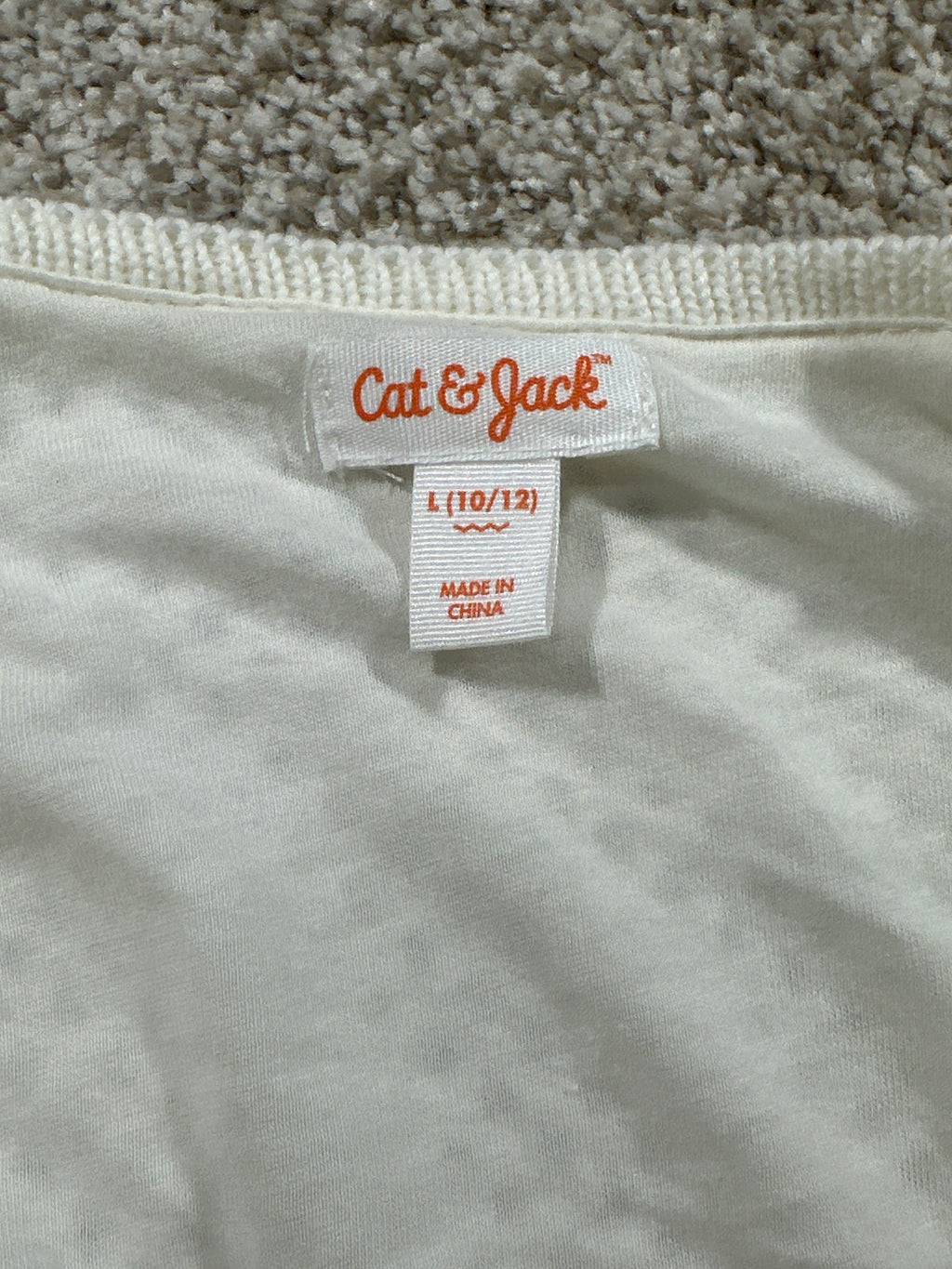 Cat & Jack Almond Cream Knit Ruffle Dress Size L (10-12) - photo 4