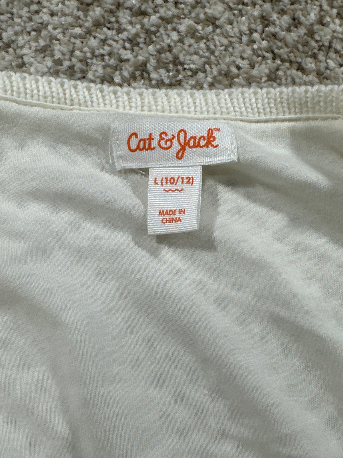 Cat & Jack Almond Cream Knit Ruffle Dress Size L (10-12) - photo 4