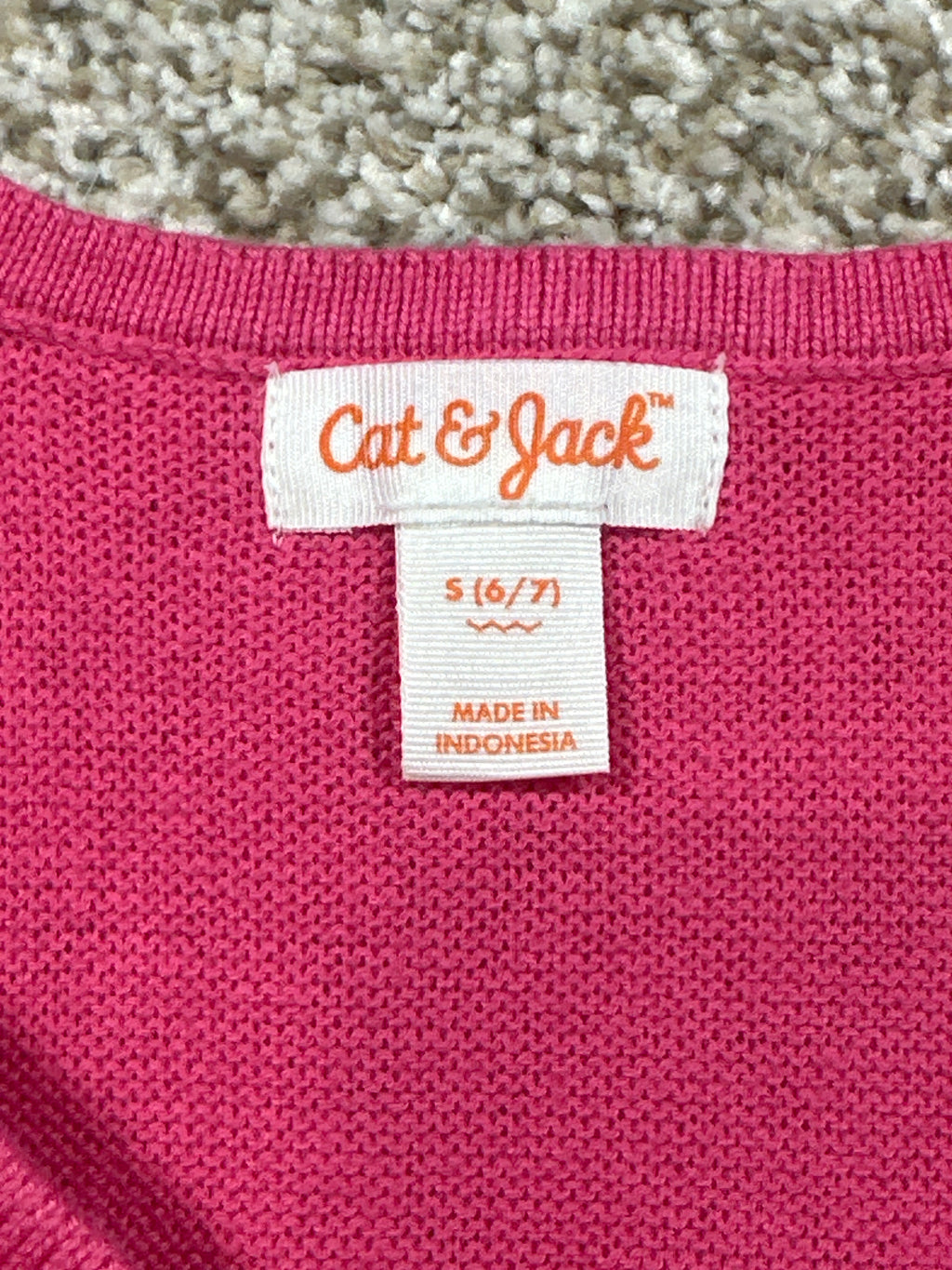 Cat & Jack pink pointelle knit sleeveless dress size S 6/7