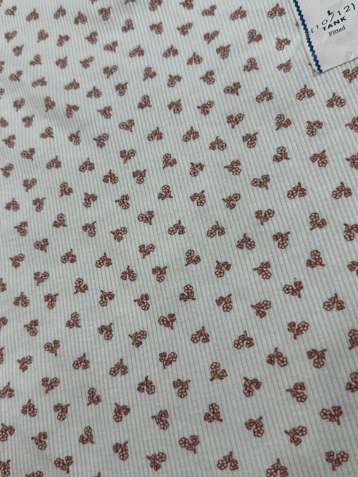 Cat & Jack girls cream cherry ribbed tank top cherry print detail