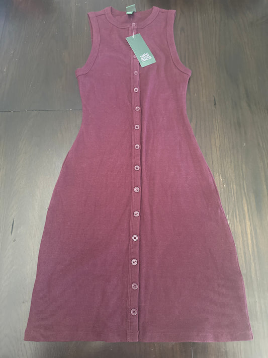Wild Fable Women’s Ribbed Button Front Mini Dress Dark Red