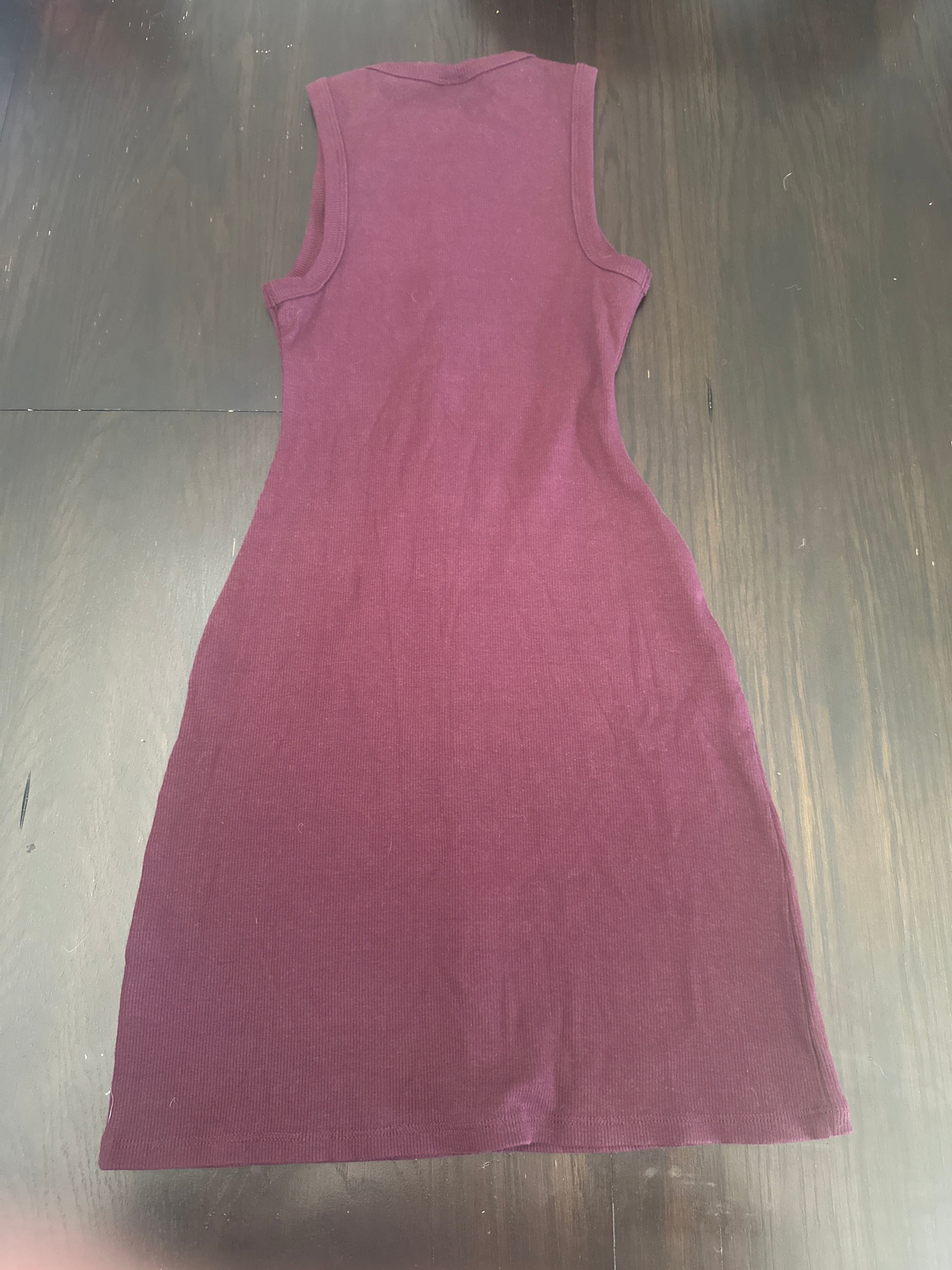 Wild Fable Women’s Ribbed Button Front Mini Dress Dark Red