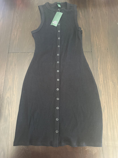 Wild Fable Women’s Ribbed Button Front Mini Dress Black