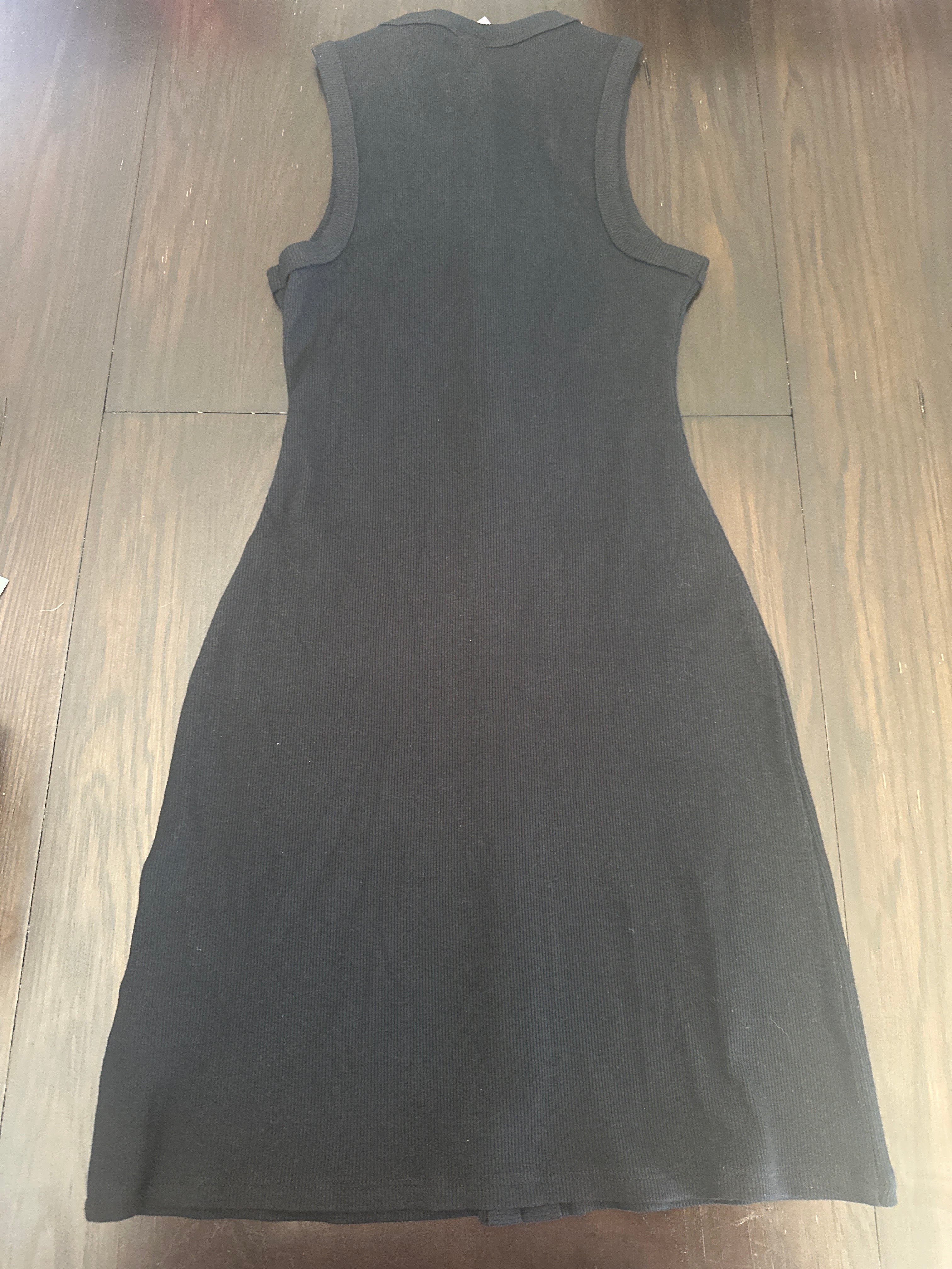 Wild Fable Women’s Ribbed Button Front Mini Dress Black