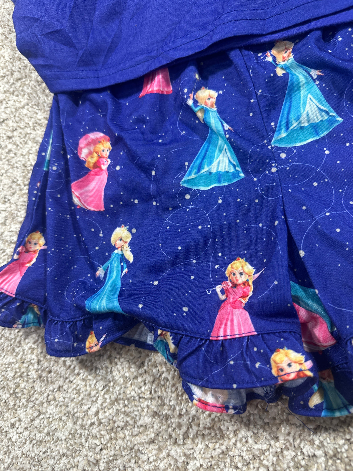 Super Mario Galaxy Movie Princess Peach and Rosalina girls flame-resistant nightgown, size L (10/12)