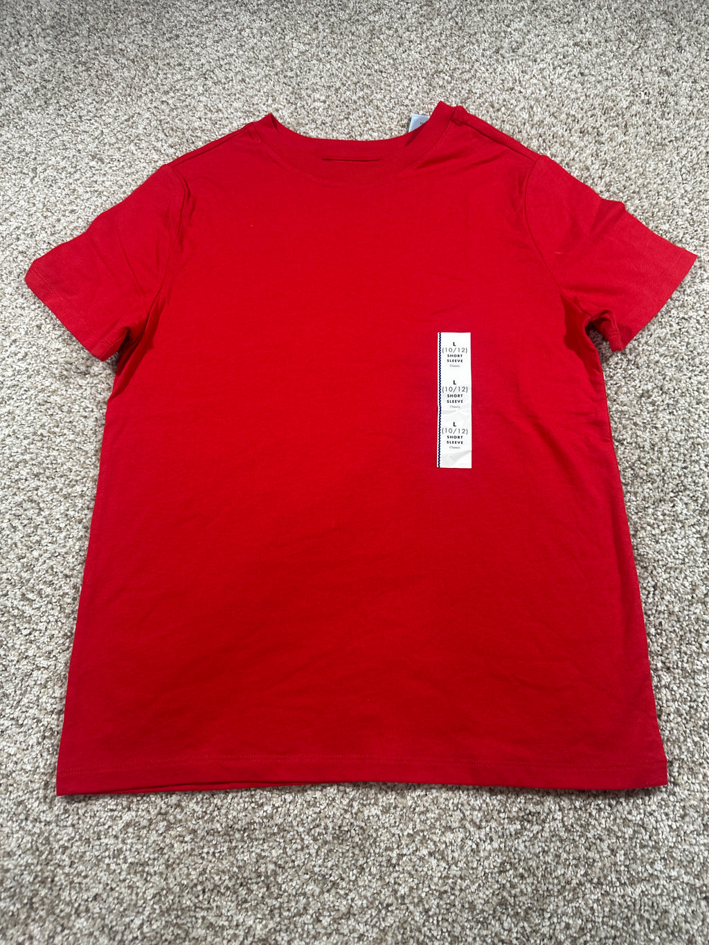 Cat & Jack boys classic short-sleeve T-shirt in red, size L (10/12)