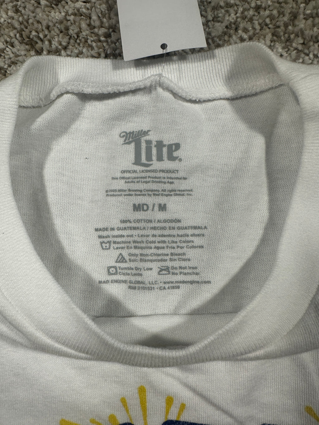 Miller Lite Football Helmet Graphic T Shirt White Size M — photo 3