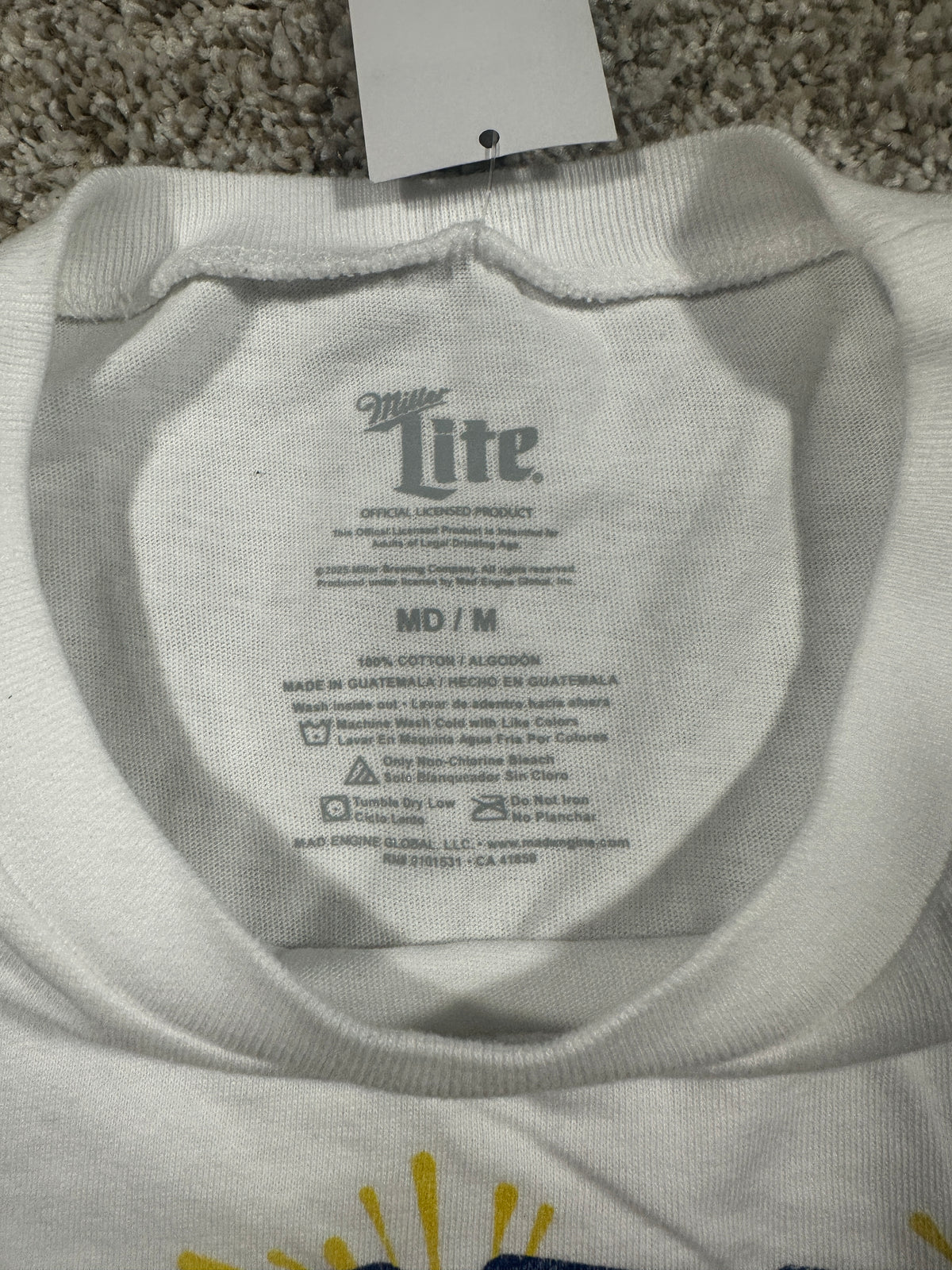 Miller Lite Football Helmet Graphic T Shirt White Size M — photo 3
