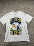 Miller Lite Football Helmet Graphic T Shirt White Size L — photo 1