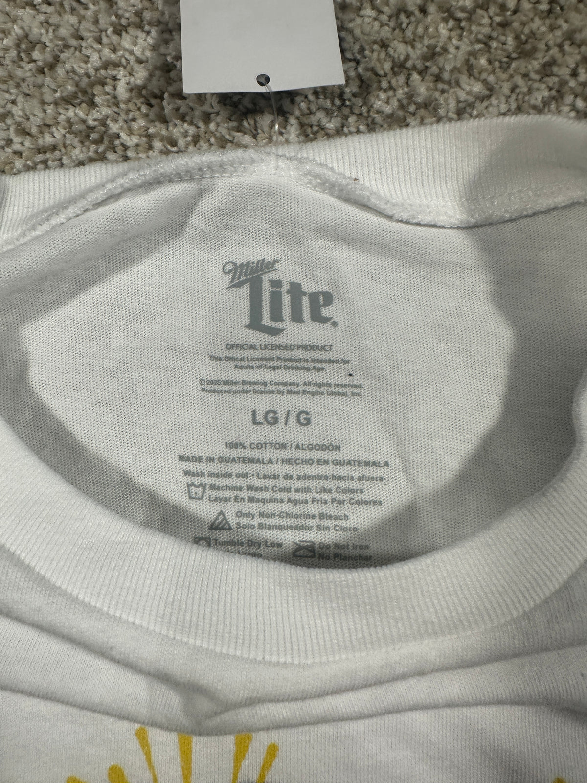 Miller Lite Football Helmet Graphic T Shirt White Size L — photo 3