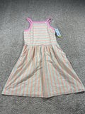 Cat & Jack girls pastel multistripe sleeveless dress size XL 14