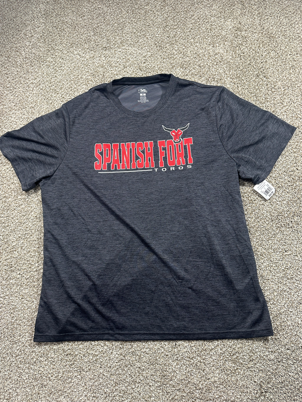 Spanish Fort Toros Gray Performance T Shirt Size XL
