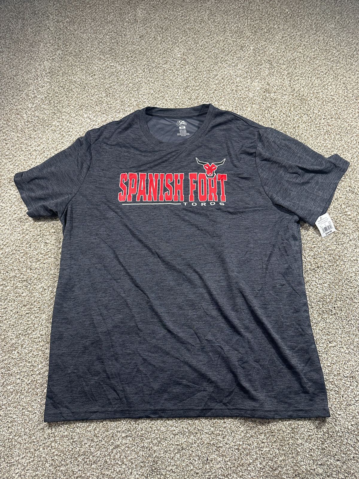 Spanish Fort Toros Gray Performance T Shirt Size XXL