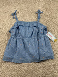 Cat & Jack blue floral ruffle dress size L 10/12