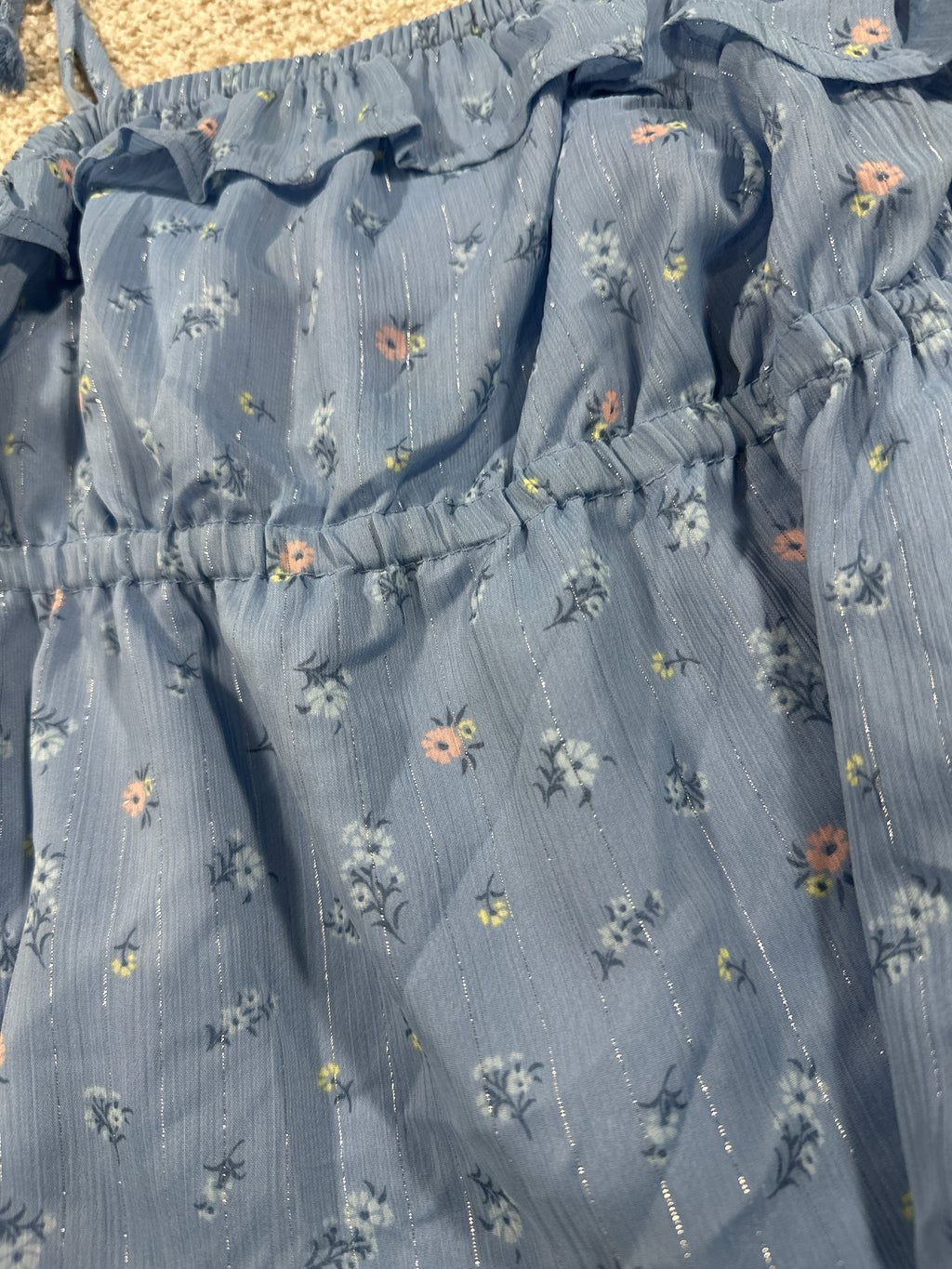 Cat & Jack blue floral ruffle dress size L 10/12