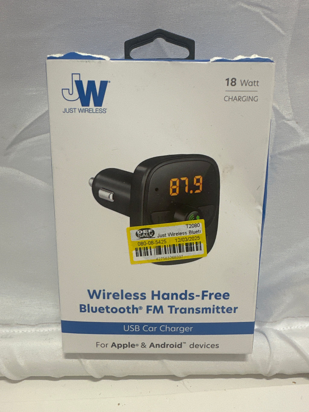Just Wireless Bluetooth FM Transmitter Car Charger – Hands-Free 18W USB